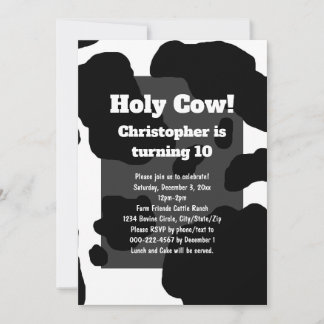 Fun Cow Print Personalisiert Einladung