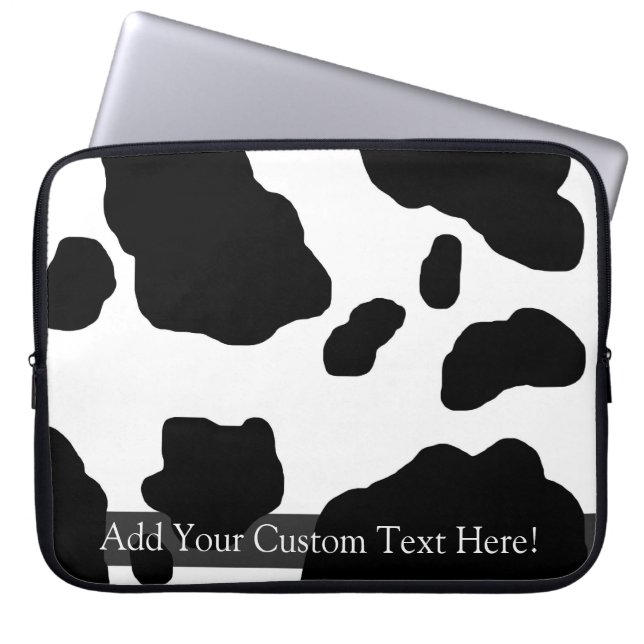 Fun Cow Print Personalisiert Laptopschutzhülle (Vorderseite)