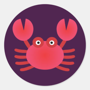 Fun Crab Runder Aufkleber