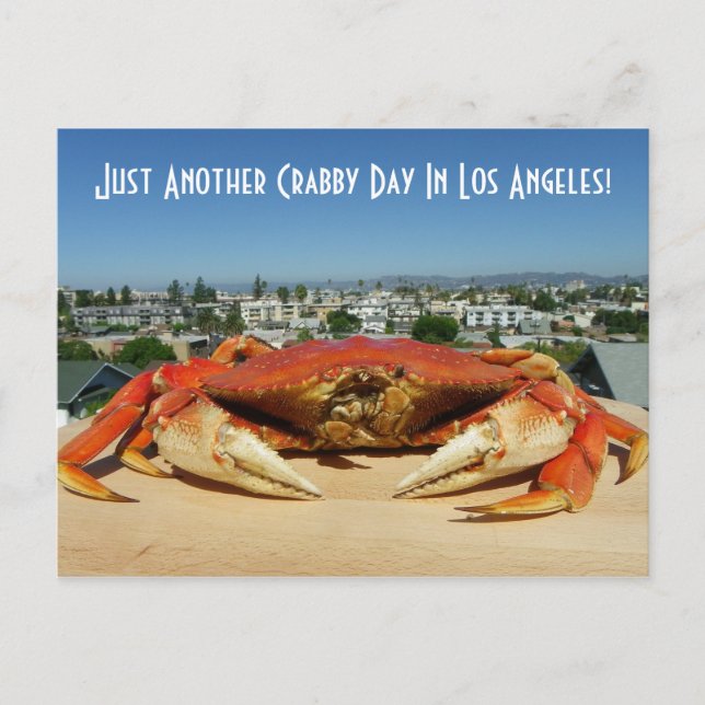 Fun Crabby Day in Los Angeles Postcard! Postkarte (Vorderseite)