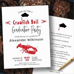 Fun Crawfish Boil GRILLEN Graduation Party Einladung