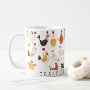 Fun Crazy Chicken Lady Kaffeetasse