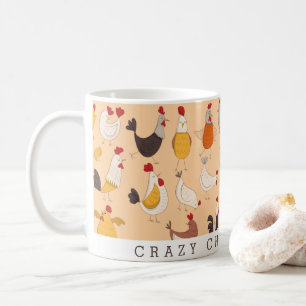 Fun Crazy Chicken Lady Kaffeetasse