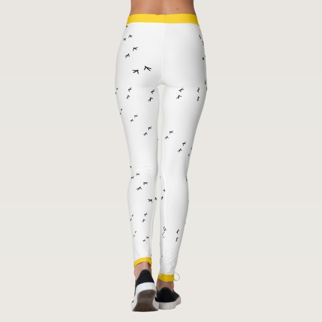 Fun Crazy Chicken Run! | Gelber Pop Kick Print Leggings (Rückseite)