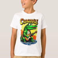 Fun Crocodile T - Shirt: Gitarrenspiel Grafik
