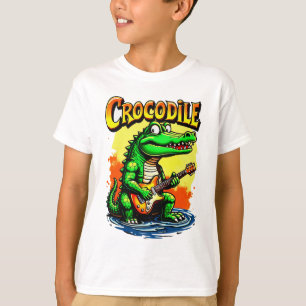 Fun Crocodile T - Shirt: Gitarrenspiel Grafik T-Shirt