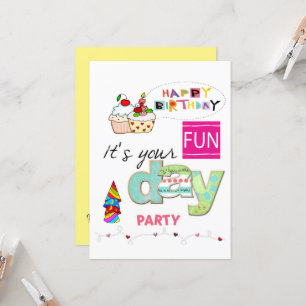 FUN Cupcake Bonne Invitation Anniversaire