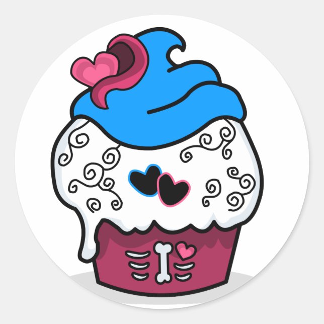 Fun Cupcake Runder Aufkleber (Vorderseite)