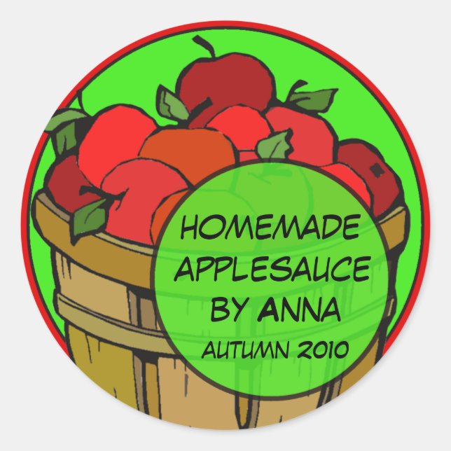 Fun Custom Apple Labels Runder Aufkleber (Vorderseite)