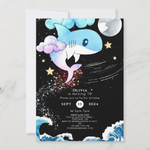 Fun Custom Boho Shark Geburtstag Einladung