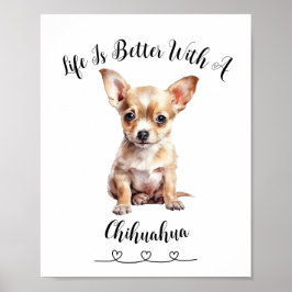 Fun Custom Chihuahua Poster "Minuscule mais puissa