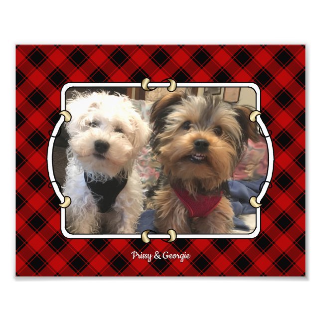 Fun Custom Christmas Red & Black Kariert Foto Fram (Vorne)