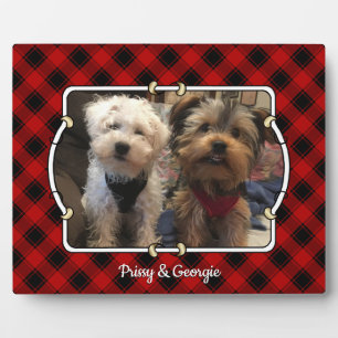 Fun Custom Christmas Red & Black Kariert Foto Fram Fotoplatte