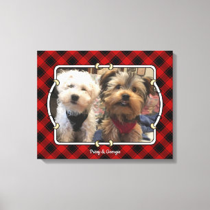 Fun Custom Christmas Red & Black Kariert Foto Fram Leinwanddruck
