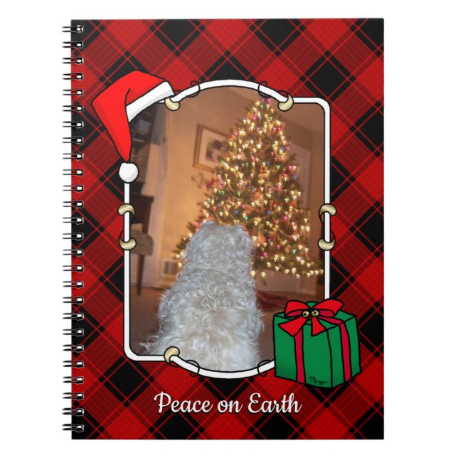 Fun Custom Christmas Red & Black Kariert Foto Fram Notizblock (Vorderseite)
