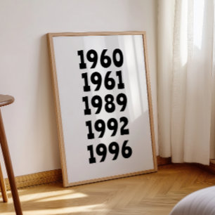 Fun Custom Family 5 Geburtstag Jahr Unterschreiben Poster