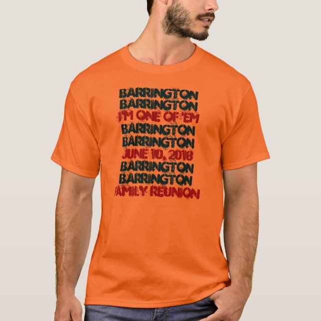 Fun Custom Family Wiedersehen Orange und Black B00 T-Shirt (Vorderseite)