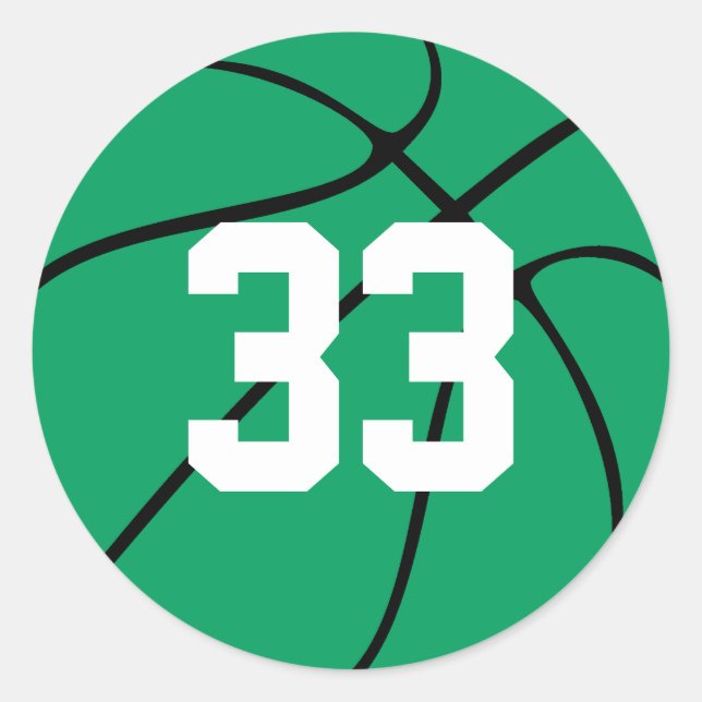 Fun Custom Green Basketball Jersey Number Stickers (Vorderseite)