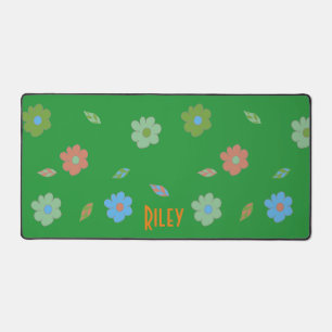 Fun Cute Girls Green Retro Flower