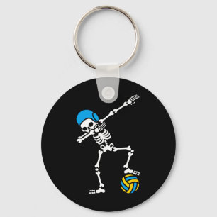 Fun Dab Dabbing Skeleton Water Polo Halloween Swim Schlüsselanhänger