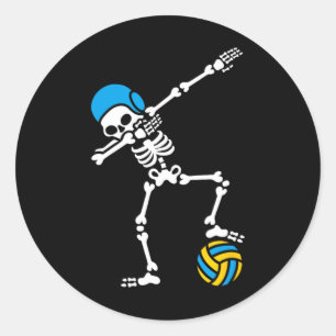 Fun Dab probieren Skelett Wasser Polo Halloween Sc Runder Aufkleber
