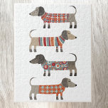 Fun Dackel Dackel Wurst Hund<br><div class="desc">Niedliche kleine Dackel Würstchen oder Dackel Hunde in Wollstrickbekleidung. Ideal für Tierfreunde.</div>