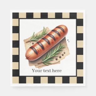 Fun Dackel Grillgebratenes Hotdog-Party anpassbar Serviette