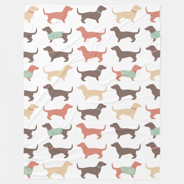 Fun-Dackel-Hundemuster Fleecedecke (Vorderseite)