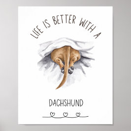 Fun Dackel Wall Art Poster Tan