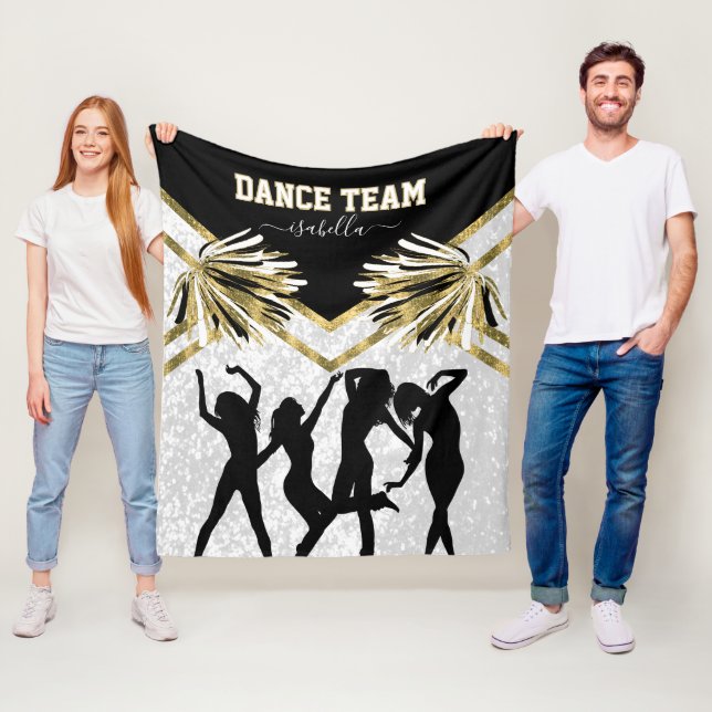 Fun Dance Team Schwarz, Weiß und Gold Fleecedecke (Beispiel)