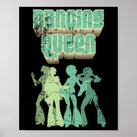 Fun Dancing Queen Disco Party Retro Distressed Des