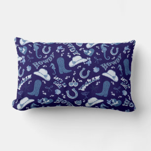 Fun Dark Navy Blue Coastgirl Muster Lendenkissen