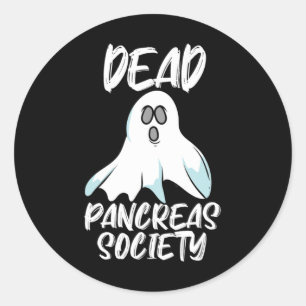Fun Dead Pankreas Society T1D T2D Design Runder Aufkleber