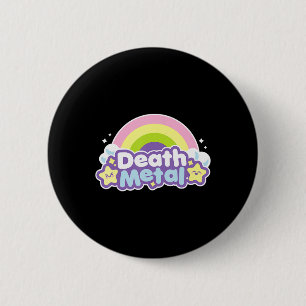 Fun Death Metal Rainbow Halloween Unicorn Rock Con Button