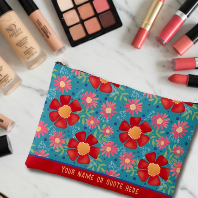 Fun Design Floral Modèle personnalisé Sac cosmétiq (Créateur téléchargé)