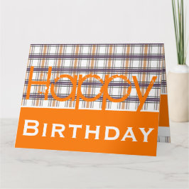 Fun Design mit Orange und Kariert Karte