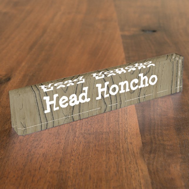 Fun Desk Sign Head Honcho Namensplakette (Seite)