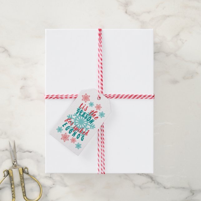 Fun Dezember Wintersaison Eggnog Zitat Wort Kunst Geschenkanhänger (Mit Garn)
