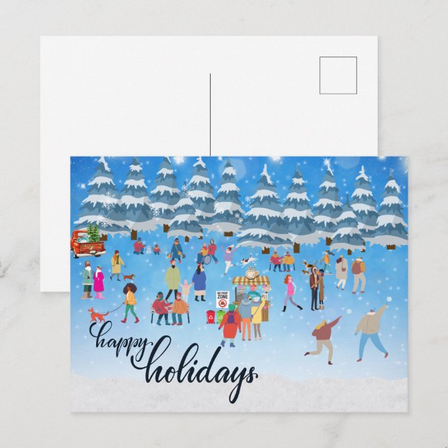 Fun d'hiver Festive Salutations de vacances Carte  (Devant / Derrière)