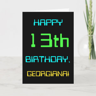 Fun Digital Computing Thema 13. Geburtstag Karte