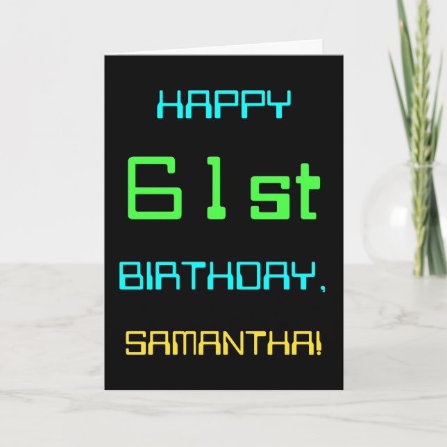 Fun Digital Computing Thema 61. Geburtstag Karte (Vorderseite)