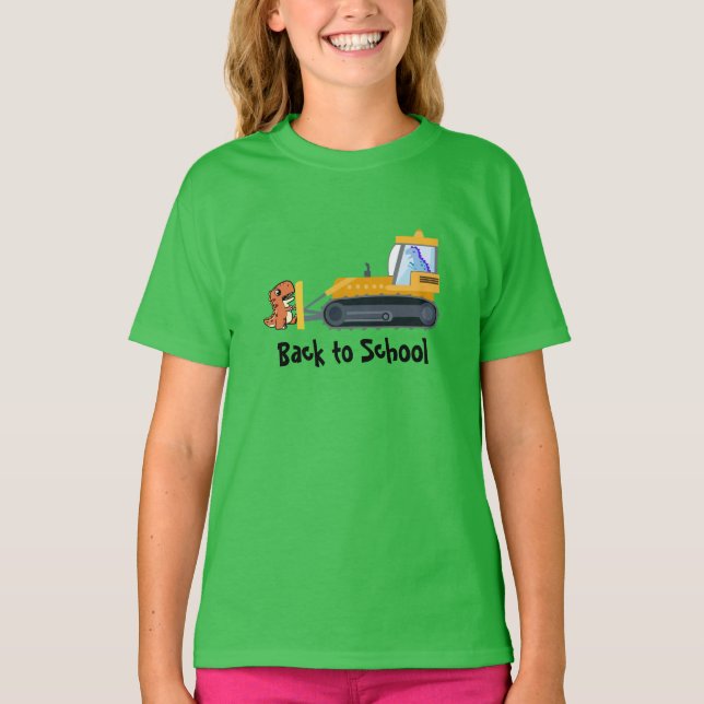 Fun DINO Dinosaurier Traktor Farm School Geburtsta T-Shirt (Vorderseite)