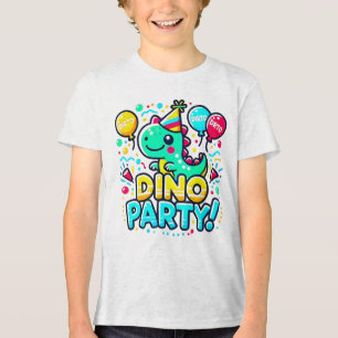 Fun Dino Party Design - Ideal für Geburtstage und Tri-Blend Shirt