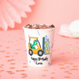 Fun dino Traktor Truck Birthday School Kinder Pappbecher