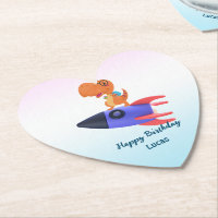 Fun Dinosaurier farbenfrohe Rakete Schule Geburtst