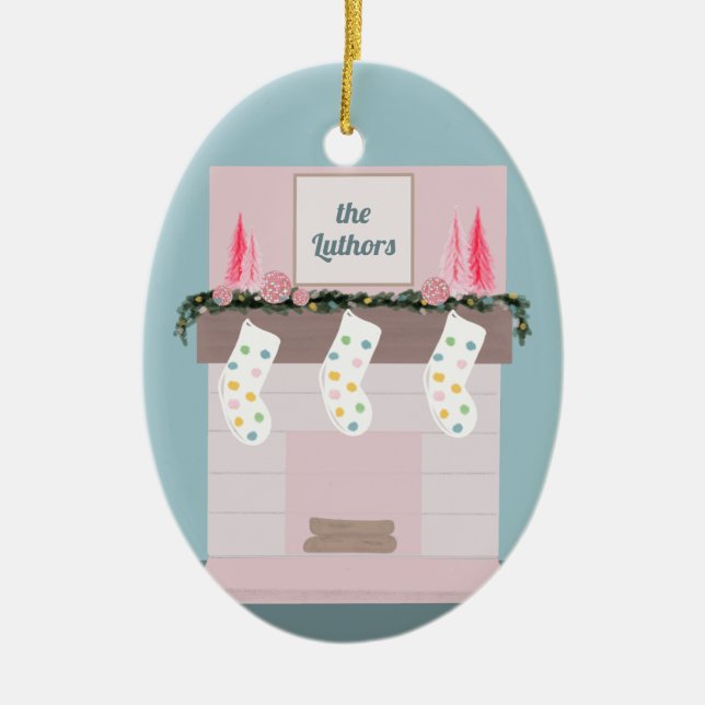 Fun Disco Pink Custom Christmas Keramik Ornament (Vorne)