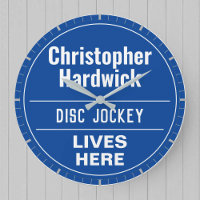 Fun Disk Jockey Wall Plaque Stil Große Uhr
