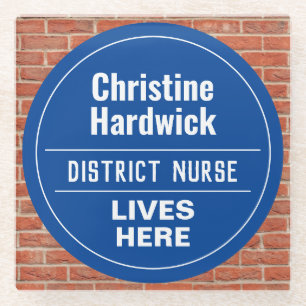 Fun District Nurse Wall Plaque Style Glasuntersetzer