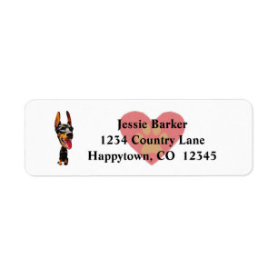Fun Doberman Pinscher Return Address Label
