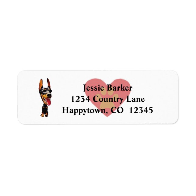 Fun Doberman Pinscher Return Address Label (Vorne)